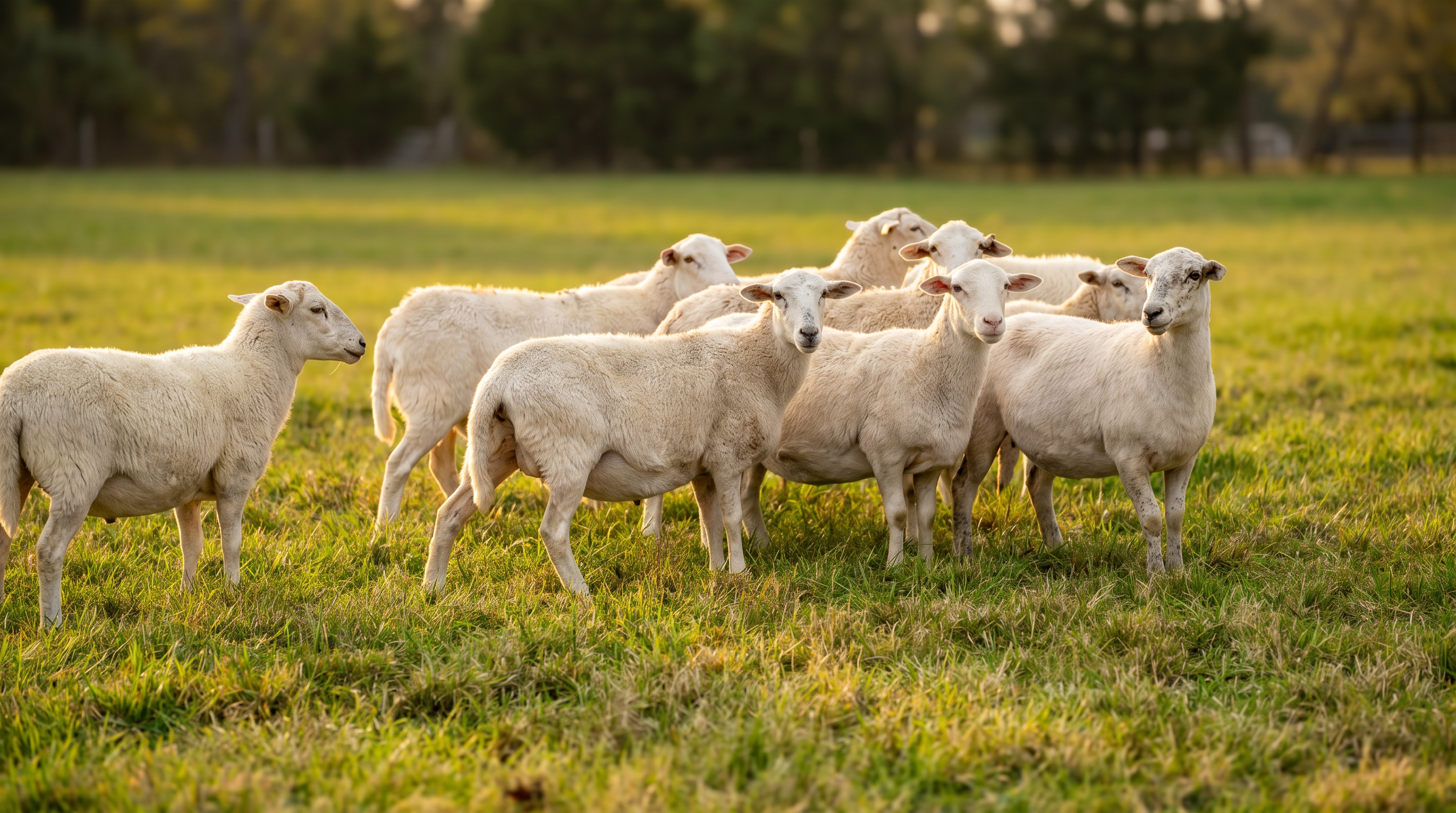 Katahdin sheep on pasture at Acre & Herd Ranch